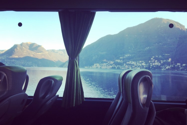 Vista dal finestrino del bus per Bregenz.