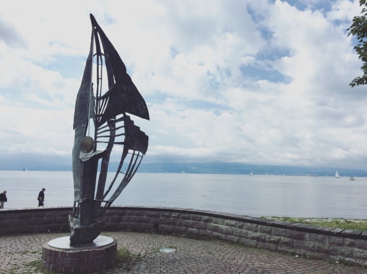 Langenargen statua, lago, Bodensee, lago di Costanza