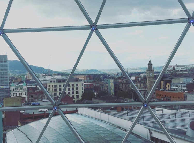Victoria Square shopping center, Belfast, Irlanda del nord. Regno Unito.