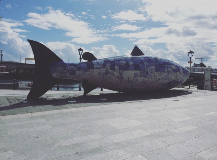 The big fish, Donegall Quay, Belfast, Irlanda del nord, Regno Unito.