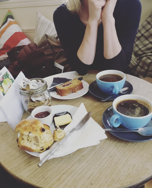 Colazione, scones, Glasgow, Scozia, Regno Unito.